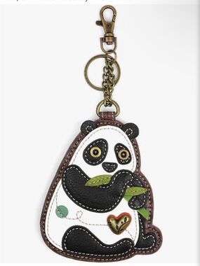 Chala Panda Appliqué Key Fob Coin Purse NWT